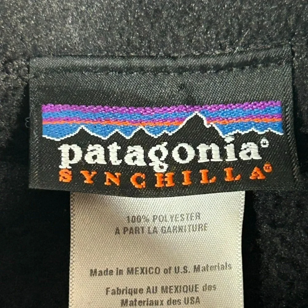 VTG Patagonia Synchilla Vest Men Large Black Better Sweater Fleece Full Zip USA
